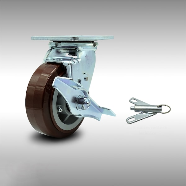 5 Inch SS Polyurethane Caster with Ball Bearing and Brake/Swivel Lock SCC